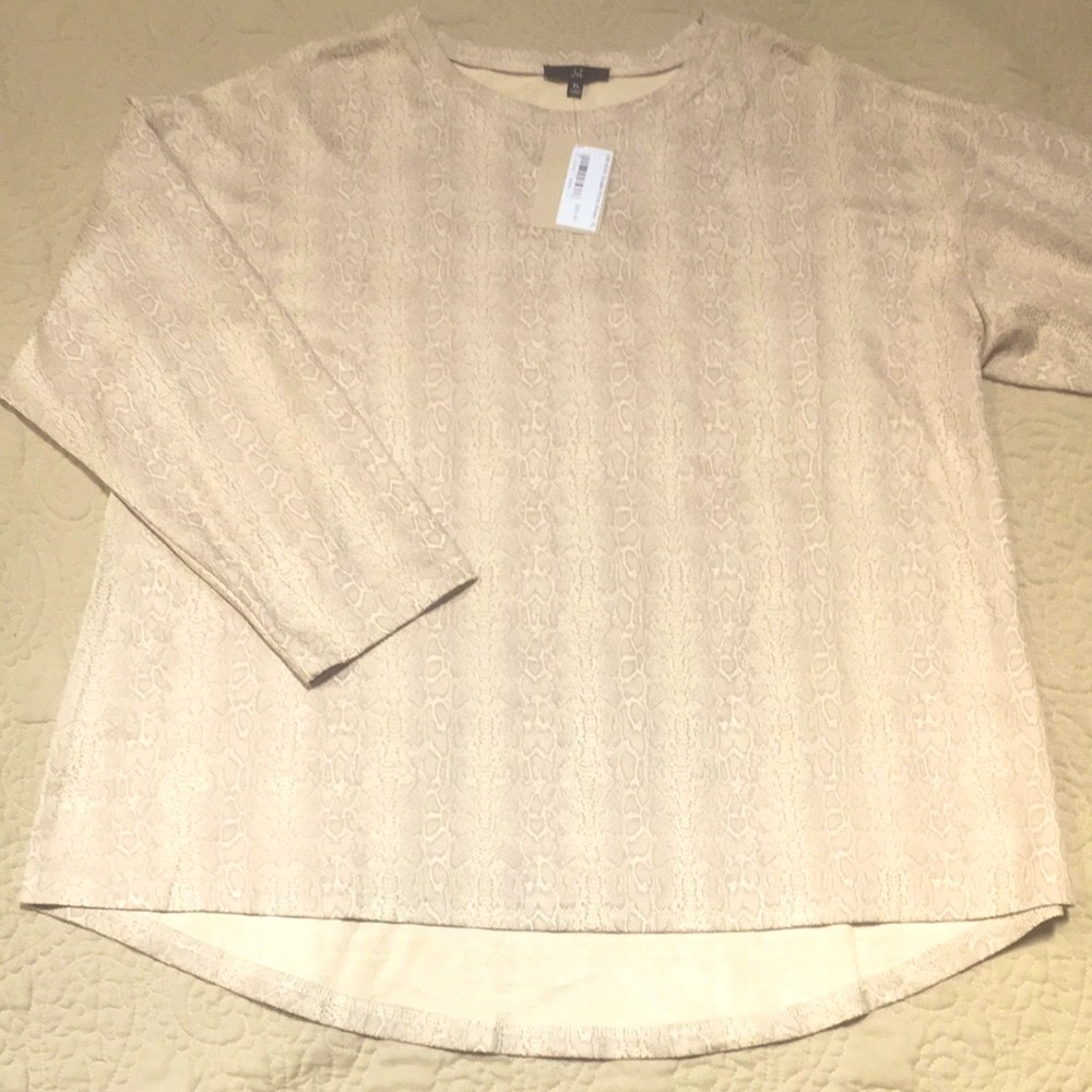 New! JOH Alith Snake Print Faux Suede Relaxed Tunic Top size XL